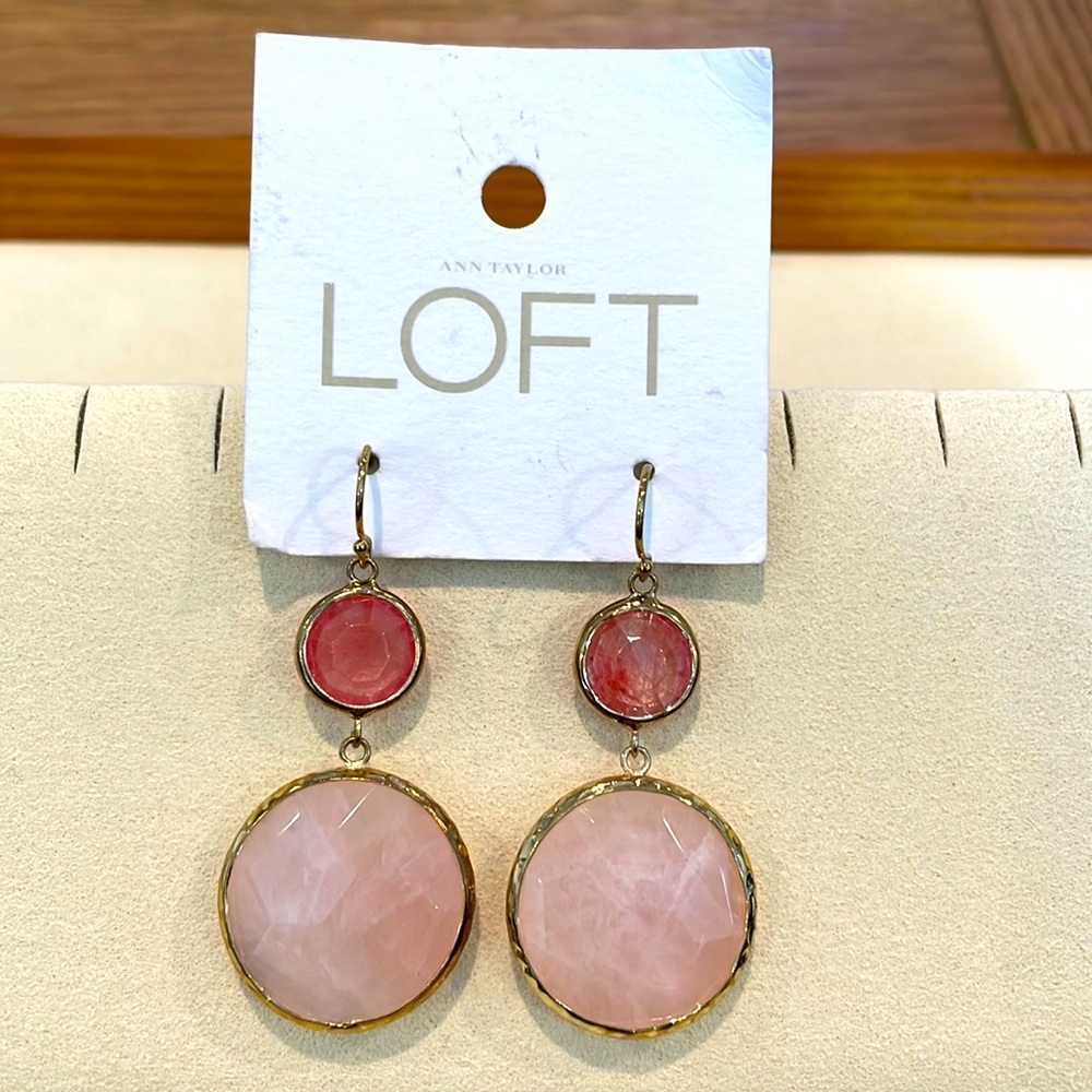 LOFT Hanging Tiered Gemstone Earrings BRAND NEW